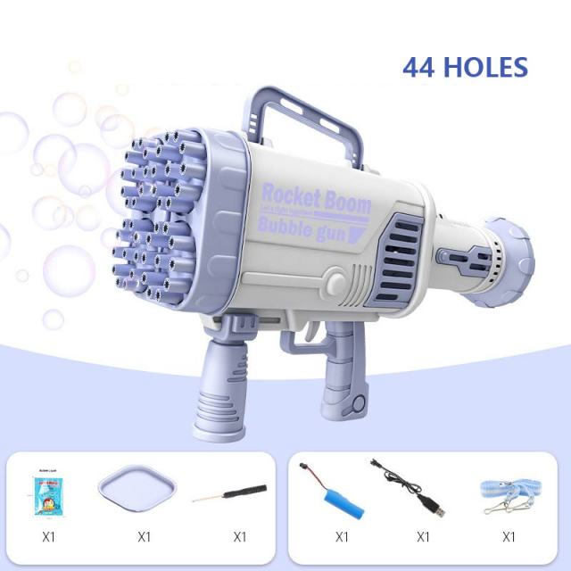 44 64 Holes Electric Bubble Gun Gatlin Bubble Gun Machine Soap Bubbles Magic Bubble for Bathroom 1.jpg 640x640 1 - Bubble Gun