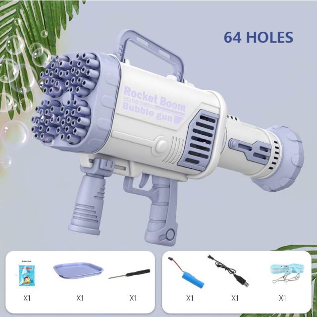 44 64 Holes Electric Bubble Gun Gatlin Bubble Gun Machine Soap Bubbles Magic Bubble for Bathroom 5.jpg 640x640 5 - Bubble Gun